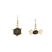 1 Pair Vintage Style Spider Web Asymmetrical Alloy Gold Plated Drop Earrings main image 3