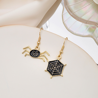 1 Pair Vintage Style Spider Web Asymmetrical Alloy Gold Plated Drop Earrings main image 2