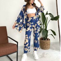 Women's Simple Style Printing Polyester Printing Pants Sets main image 5