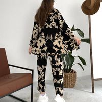 Women's Simple Style Printing Polyester Printing Pants Sets main image 4