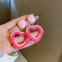 1 Pair Modern Style Heart Shape Plating Alloy Drop Earrings sku image 5