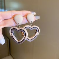 1 Pair Modern Style Heart Shape Plating Alloy Drop Earrings sku image 2
