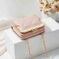 Women's Pu Leather Solid Color Lingge Streetwear Square Magnetic Buckle Crossbody Bag sku image 1