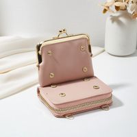 Women's Pu Leather Solid Color Lingge Streetwear Square Magnetic Buckle Crossbody Bag main image 3