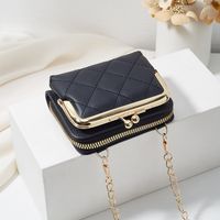 Women's Pu Leather Solid Color Lingge Streetwear Square Magnetic Buckle Crossbody Bag sku image 3