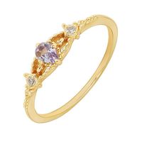 Ethnic Style Square Water Droplets Copper Inlay Tanzanite Zircon Rings main image 2