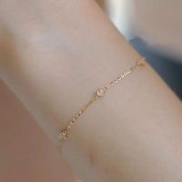 Simple Style Heart Shape Sterling Silver Plating Inlay Zircon 14k Gold Plated Bracelets main image 1
