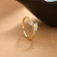 Simple Style Bow Knot Sterling Silver Inlay Zircon Rings sku image 1