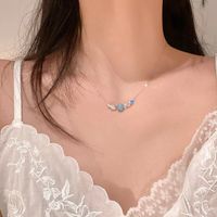 Style Moderne Coquille Acier Au Titane Zircon Collier En Masse main image 1