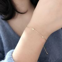 Simple Style Heart Shape Sterling Silver Plating Inlay Zircon 14k Gold Plated Bracelets main image 2