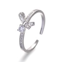 Simple Style Bow Knot Sterling Silver Inlay Zircon Rings main image 2