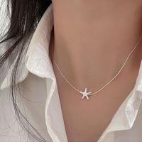 Elegant Lady Starfish Sterling Silver Plating Necklace main image 4