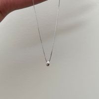 Simple Style Solid Color Sterling Silver Plating White Gold Plated Pendant Necklace main image 4