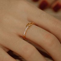 Ig Style Solid Color Copper Inlay Zircon Rings main image 1