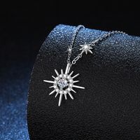 Streetwear Star Sterling Silver Plating Inlay Moissanite Pendant Necklace sku image 1