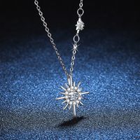 Streetwear Star Sterling Silver Plating Inlay Moissanite Pendant Necklace main image 4