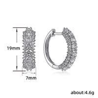 1 Pair Lady Round Inlay Copper Zircon Earrings main image 5
