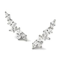 1 Paire Sucré Feuille Fleur Incruster Le Cuivre Zircon Boucles D'oreilles sku image 1