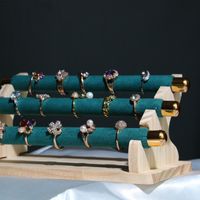 Simple Style Color Block Solid Wood Microfiber Patchwork Jewelry Rack main image 4