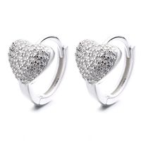 1 Pair Lady Heart Shape Plating Inlay Sterling Silver Zircon Hoop Earrings main image 2