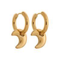 1 Pair Modern Style Star Moon Plating Titanium Steel 18K Gold Plated Earrings sku image 3