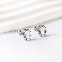 1 Pair Simple Style U Shape Inlay Stainless Steel Zircon Ear Studs main image 2