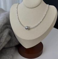 Dame Einfarbig Sterling Silber Hülse Überzug Halskette sku image 1