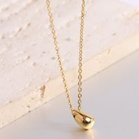 Simple Style Water Droplets Titanium Steel Pendant Necklace In Bulk main image 2
