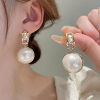 1 Pair Elegant Rectangle Inlay Imitation Pearl Alloy Rhinestones Drop Earrings main image 4
