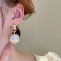 1 Pair Elegant Rectangle Inlay Imitation Pearl Alloy Rhinestones Drop Earrings main image 3