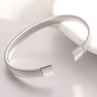 Simple Style Solid Color Titanium Steel Plating Cuff Bracelets main image 2