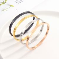 Simple Style Solid Color Titanium Steel Bangle In Bulk main image 6