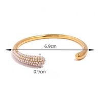 Rétro Géométrique Acier Inoxydable Placage Incruster Perles Artificielles Strass Bracelets Manchette sku image 8