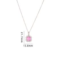 Simple Style Square Copper Zircon Pendant Necklace In Bulk sku image 8