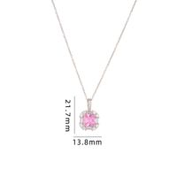 Simple Style Cartoon Character Heart Shape Bow Knot Copper Inlay Zircon Pendant Necklace sku image 34