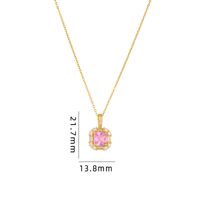 Simple Style Square Copper Zircon Pendant Necklace In Bulk sku image 7