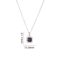 Simple Style Square Copper Zircon Pendant Necklace In Bulk sku image 10