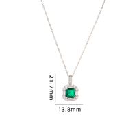 Simple Style Square Copper Zircon Pendant Necklace In Bulk sku image 6