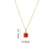 Simple Style Square Copper Zircon Pendant Necklace In Bulk sku image 3