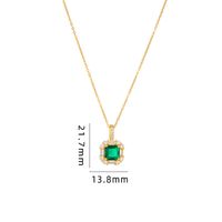 Simple Style Square Copper Zircon Pendant Necklace In Bulk sku image 5