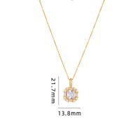 Simple Style Cartoon Character Heart Shape Bow Knot Copper Inlay Zircon Pendant Necklace sku image 28