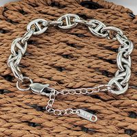 Retro Classic Style Pig Nose Solid Color Stainless Steel Plating Bracelets Necklace sku image 1