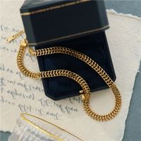 Retro Classic Style Solid Color Titanium Steel Plating Bracelets Necklace sku image 2