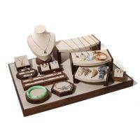 Simple Style Classic Style Color Block Walnut, Flannel Patchwork Jewelry Rack main image 3
