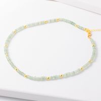 Simple Style Geometric Round Natural Stone Crystal Brass Plating 18k Gold Plated Women's Bracelets Necklace sku image 19