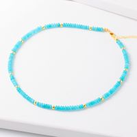 Simple Style Geometric Round Natural Stone Crystal Brass Plating 18k Gold Plated Women's Bracelets Necklace sku image 20