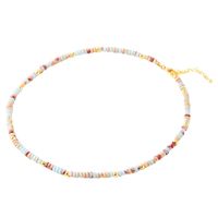 Simple Style Geometric Round Natural Stone Crystal Brass Plating 18k Gold Plated Women's Bracelets Necklace main image 4