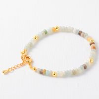 Simple Style Geometric Round Natural Stone Crystal Brass Plating 18k Gold Plated Women's Bracelets Necklace sku image 3
