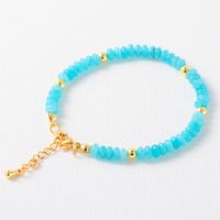 Simple Style Geometric Round Natural Stone Crystal Brass Plating 18k Gold Plated Women's Bracelets Necklace sku image 10