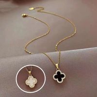 Simple Style Cartoon Character Heart Shape Bow Knot Copper Inlay Zircon Pendant Necklace sku image 4